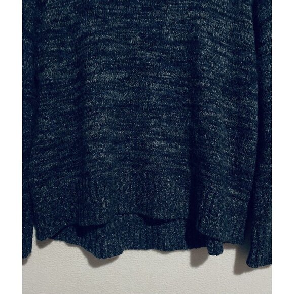 Zara Knit Sweater Womens Medium Marled Blue Knit Oversized Grandpa Boyfriend - Picture 2 of 6